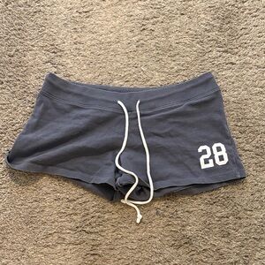 Brandy Melville Navy Blue Drawstring Athletic Shorts with White '28'